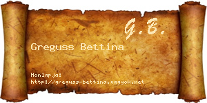 Greguss Bettina névjegykártya